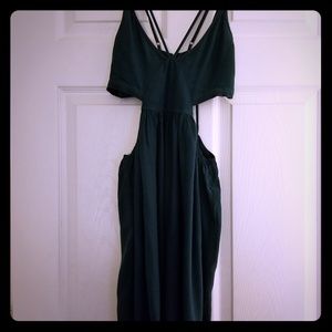 Cut out strappy hunter green dress